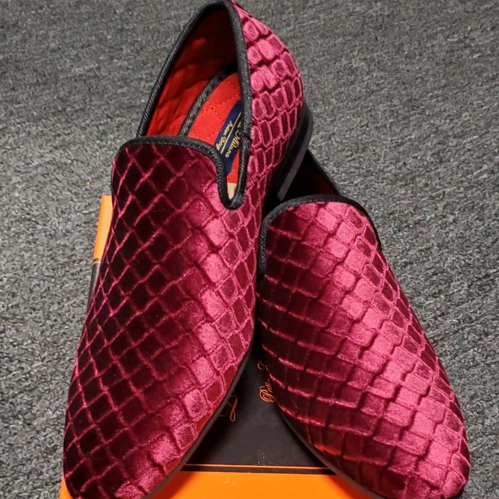 Men's Velvet Redbottom Slip On Shoes